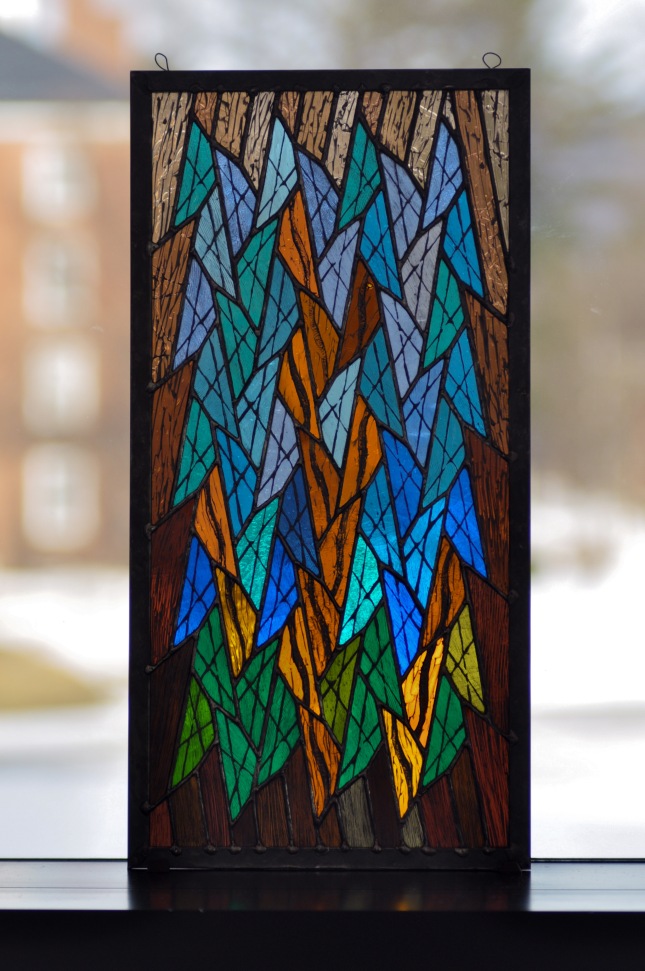 Stained glass by Ben Hoylemade during Williams College Winter Study 2015 course with Debora Coombs