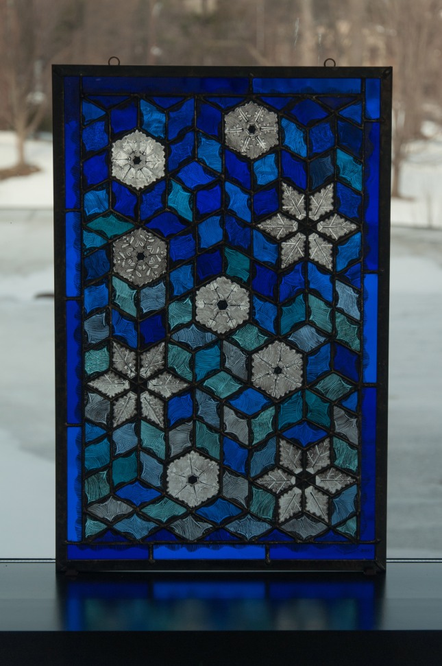 Stained glass by Julia Damion made during Williams College Winter Study 2015 course with Debora Coombs